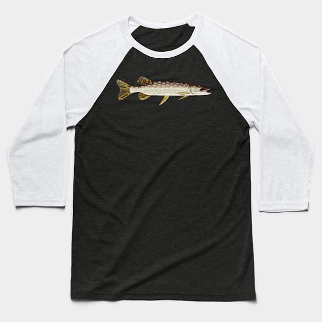 Northern Pike Baseball T-Shirt by lqmaple